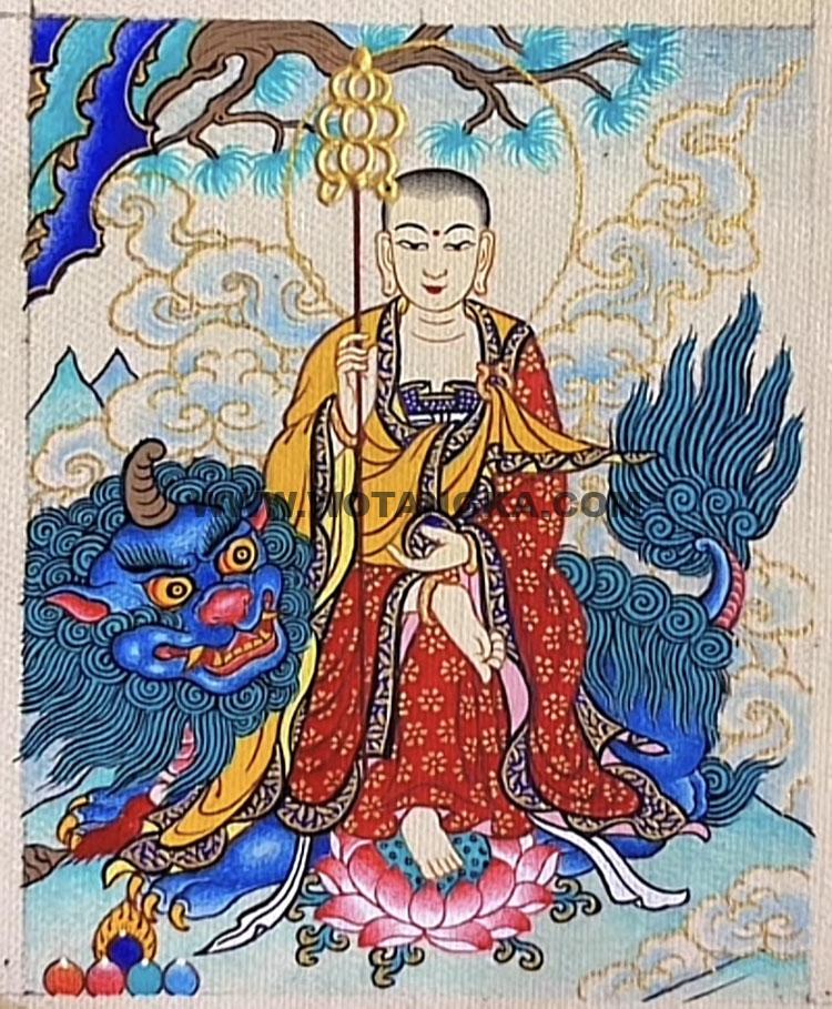 编号118-8296872：彩绘小唐卡-地藏王菩萨（长方形·5*4CM左右） | 沃唐 